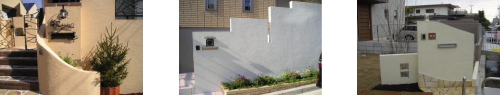 塗り壁・門柱施工例のご紹介。